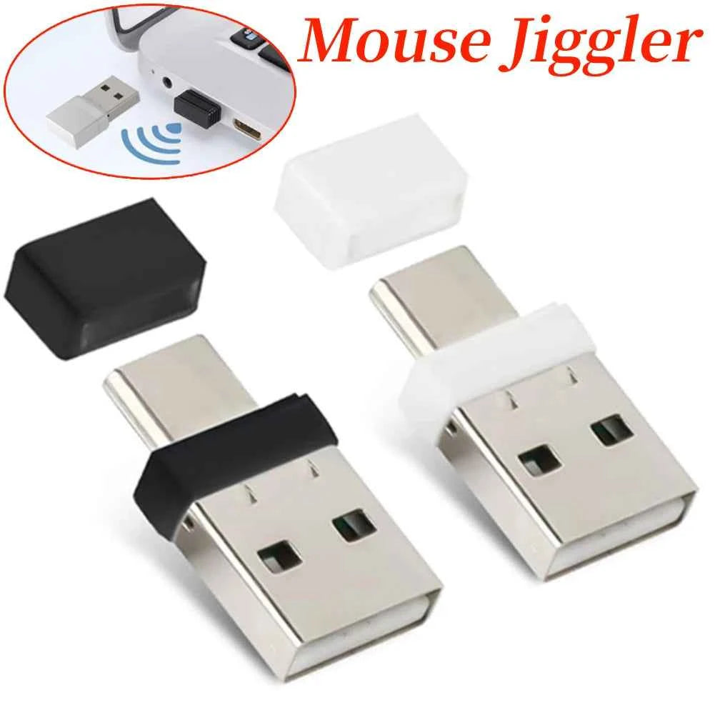 USB Type C 2 In 1 Mouse Mover Driver-Free Automatic Mouse Wiggler Prevent Laptop Entering Sleep Mini Mouse Shaker for Tablet PC