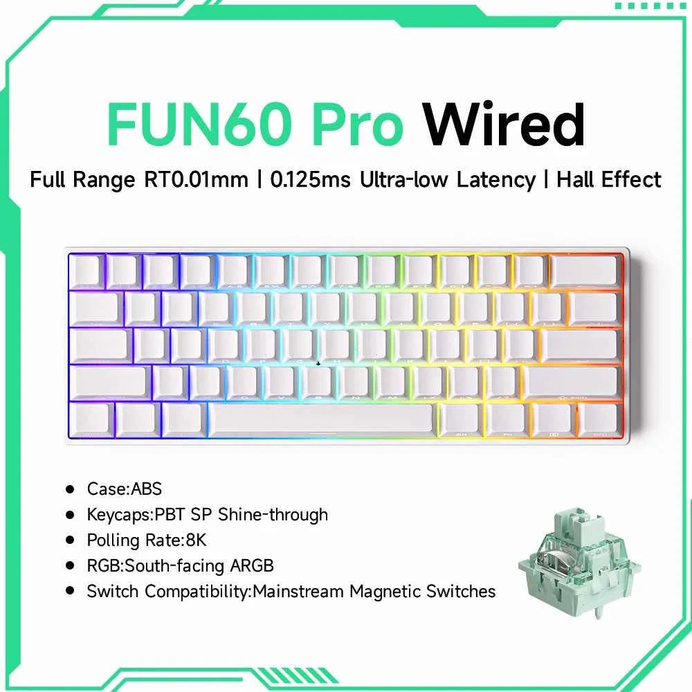 Akko MonsGeek FUN68 FUN60 PRO&MAX HE Magnetic Keyboard 60% 65% Gaming Keyboards Rapid Trigger 8K Custom Keyboard Gaming Esports