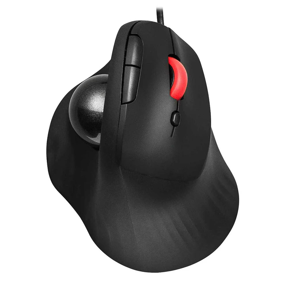 JOMAA Wired Trackball Mouse Vertical Ergonomic Mice Thumb Control Smooth Tracking Roller Ball Tilt Scroll Computer Mouse