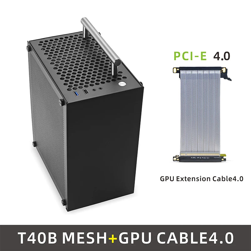 METALFISH T40 Mini ITX Case 7L Acrylic Or Mesh Side Panel and Portable Handle Support SFX PSU/206mm GPU