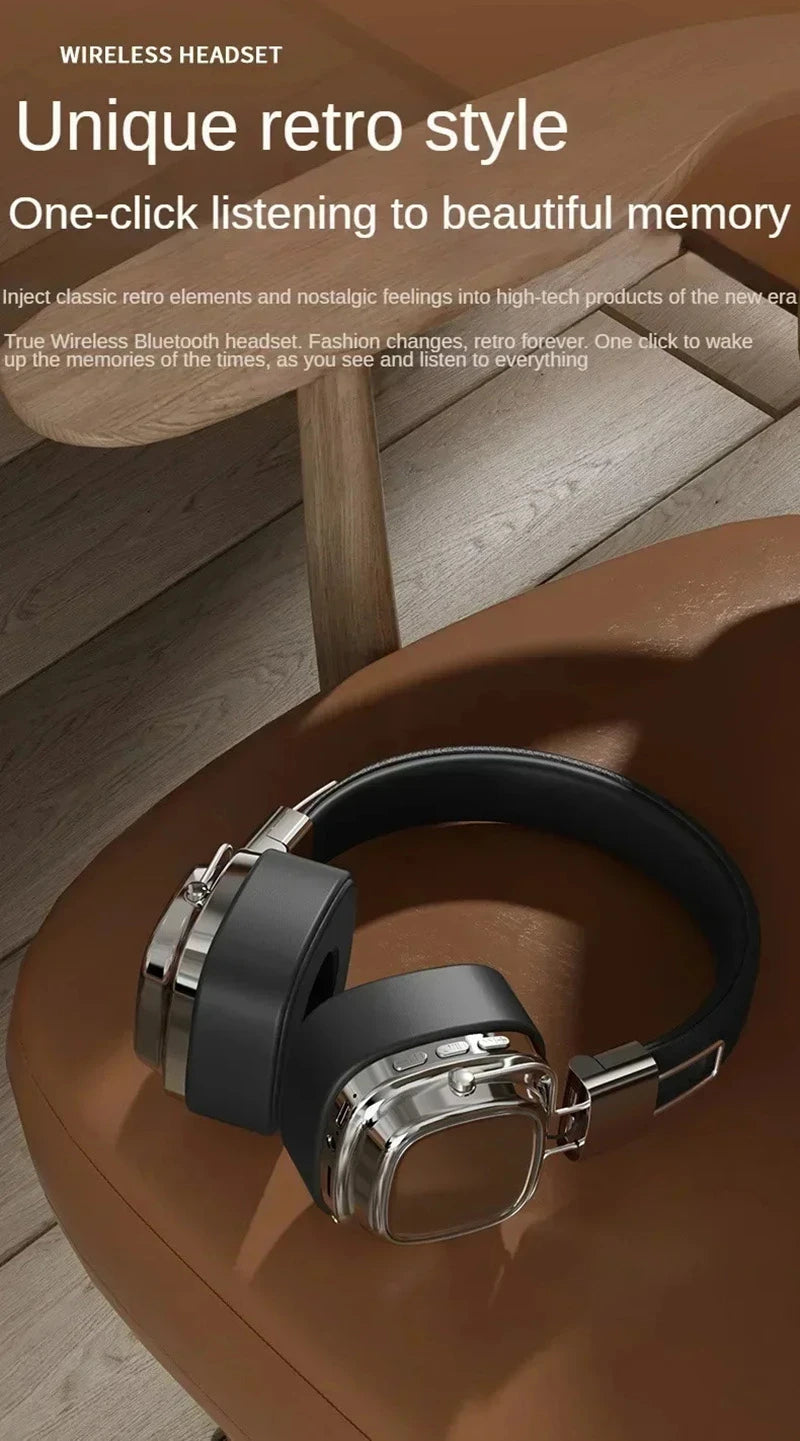 2025 New 5.3 Foldable Wireless Bluetooth Headsets Headset Gamer Choice Retro Over Ear Headphones DJ Stereo Sounds Bluetooth
