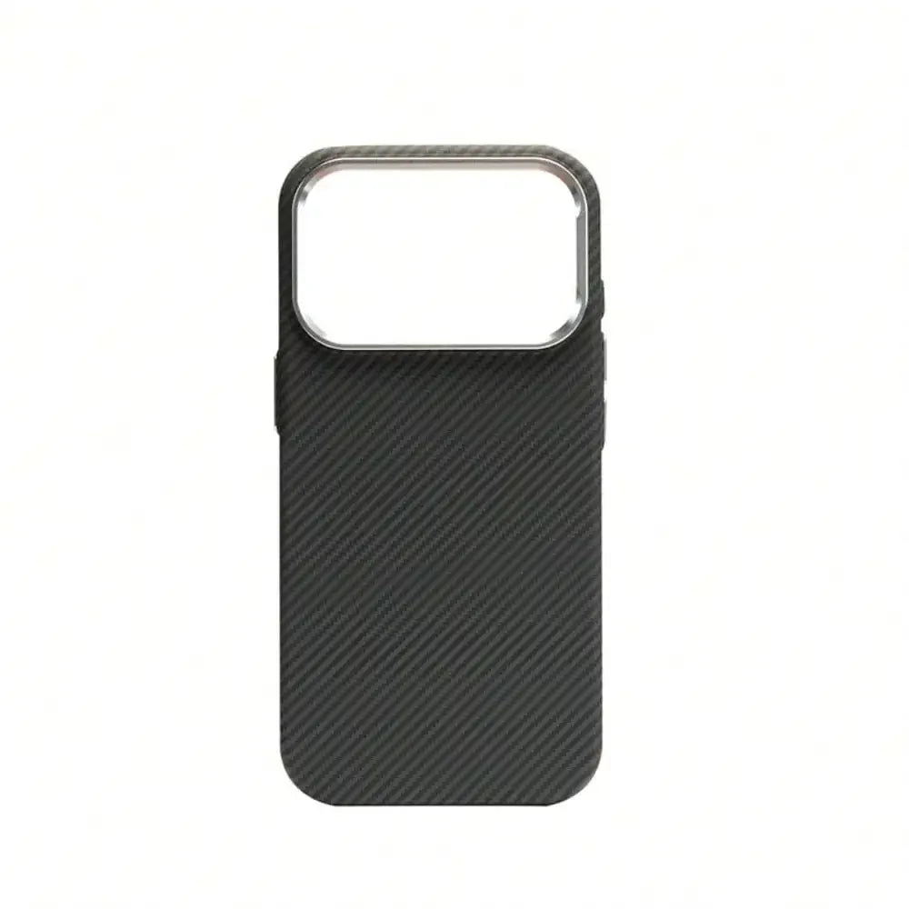 Suitable for iPhone 17 Pro Kevlar Pattern Phone Case, Carbon Fiber 16 Metal Lens, 17e Magnetic Protective Cover