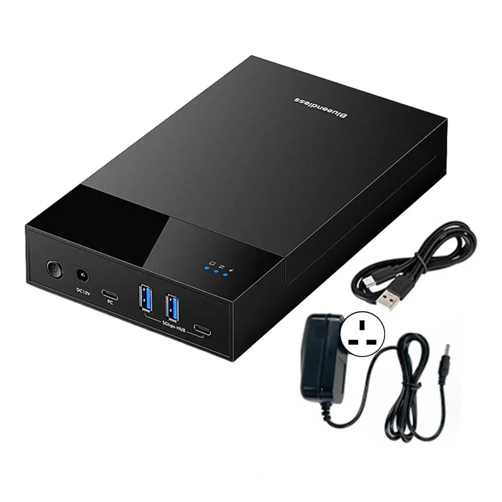UK Plug 3.5-inch 2.5-inch External Hard Drive Enclosure Multi-Port Hub USB 3.0 to SATA Hard Drive Docking Station 20TB