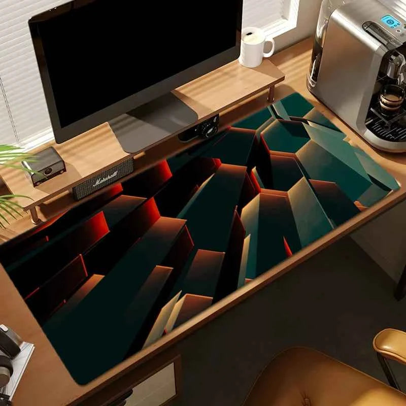 New Cool Geometric Pattern 3D Mouse Pad Computer Laptop Mouse Pad Office Large Gaming Mousepad Rubber Bottom Non-Slip Desk Mat