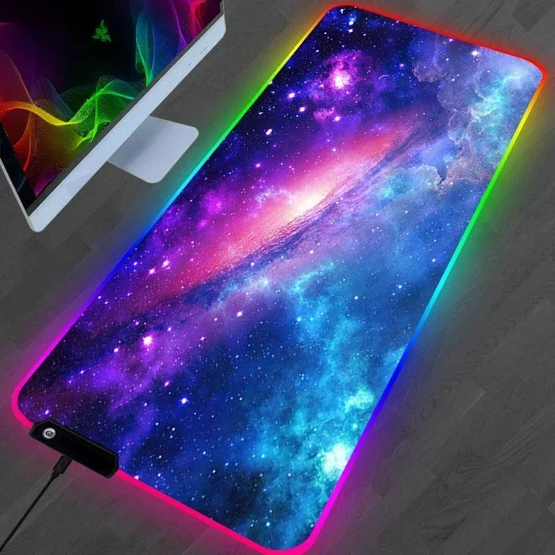Hot Sell RGB Galaxy Milky Way Mouse Pad Carpet PC Gamer Computer Keyboard Desk Mat anti-slip Mousepad Gaming Accessories 900X400