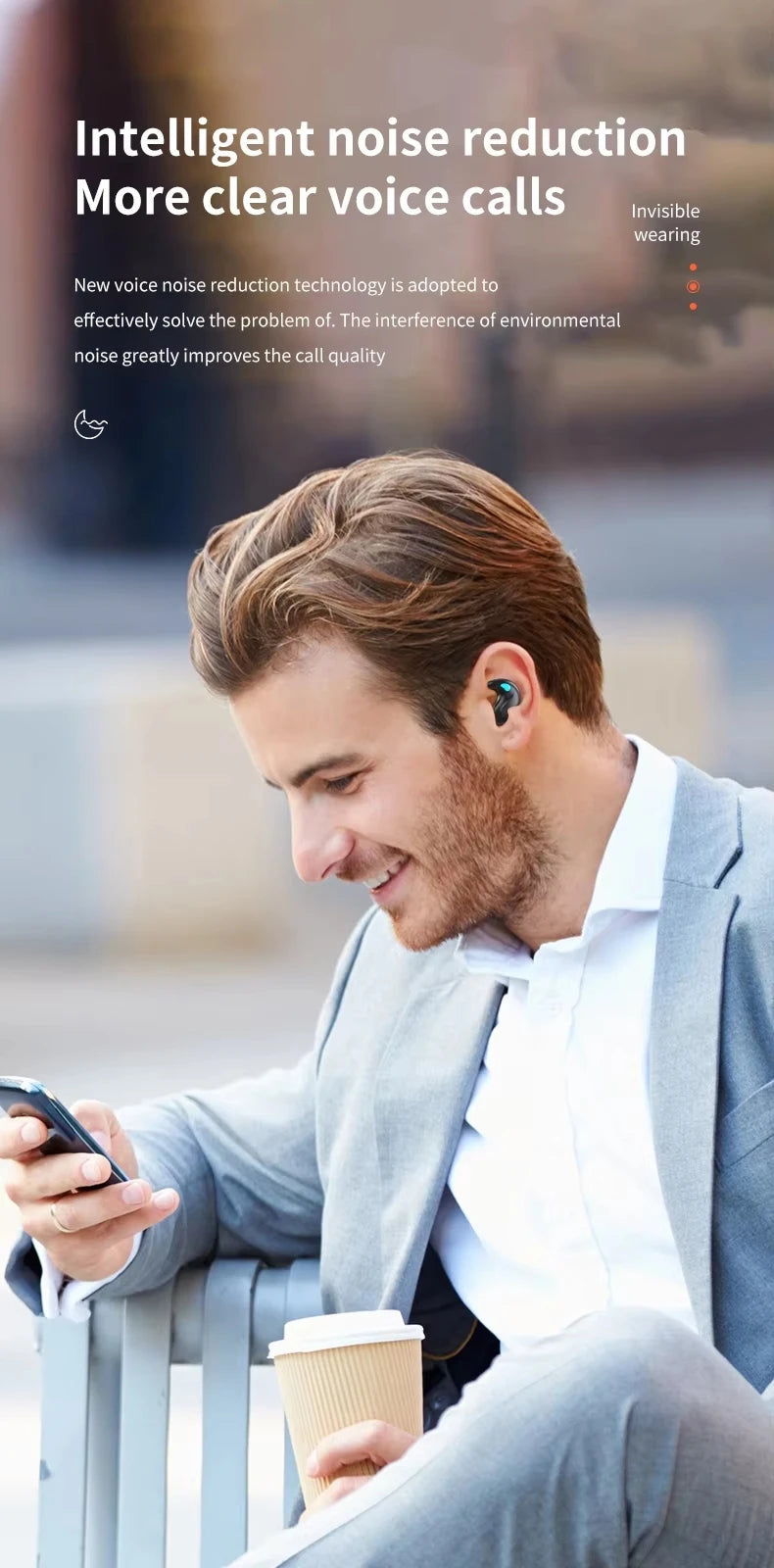 X55 Sleep Invisible Earbuds Mini Tiny Headphones Hidden Ture Wireless Auricular Cuffie Stereo Noise Cancelling Earphone