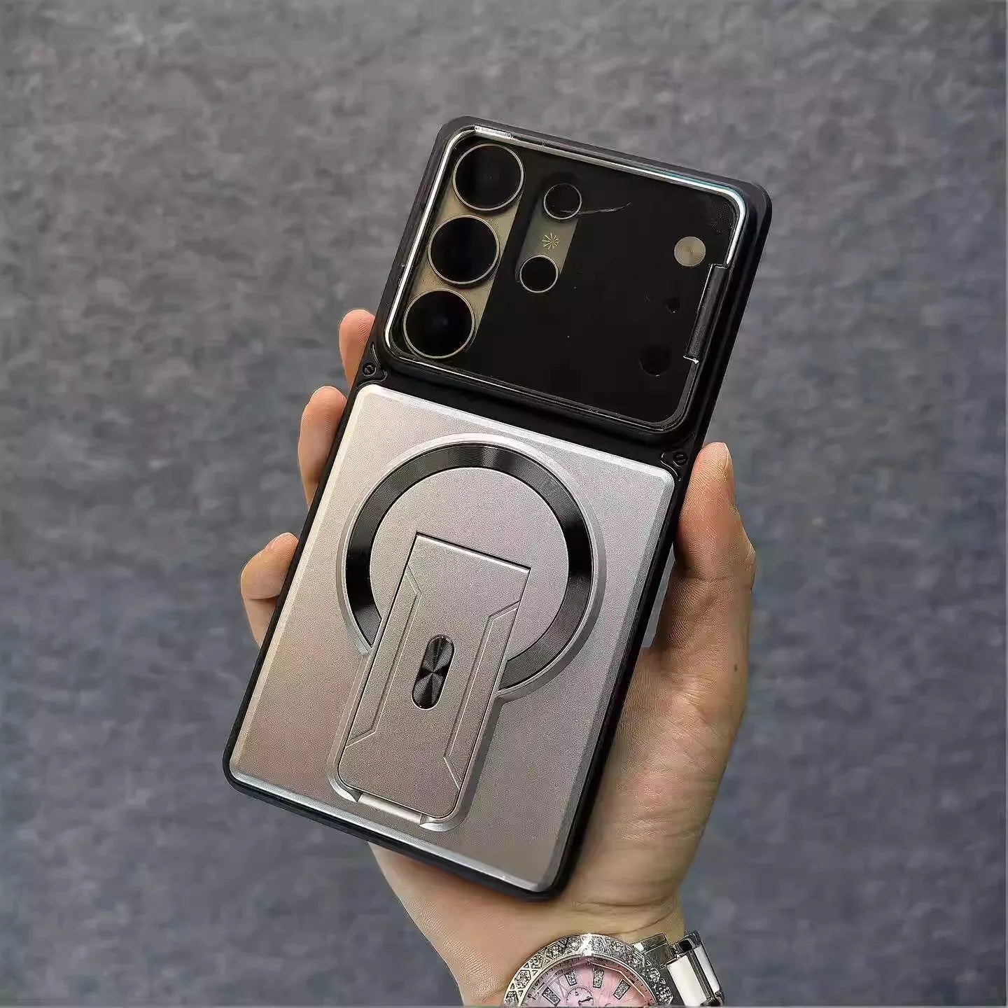 Fashion Lens Protection Case for Samsung Galaxy S26 S25 S24 S23 Ultra A57 A56 A37 A36 A17 A16 Invisible Kickstand Magnetic Cover