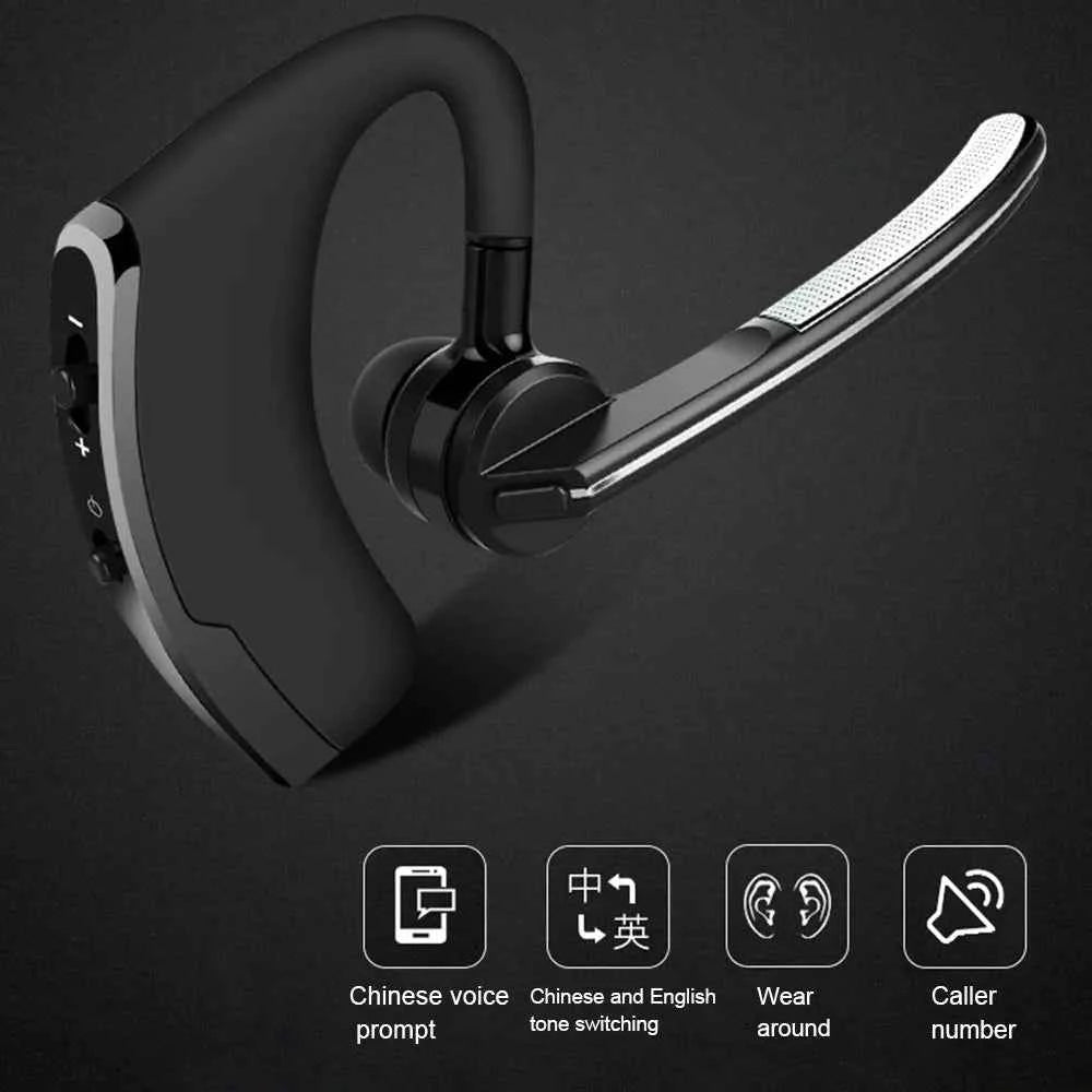 New V8/V9 Business bluetooth headset stereo HD wireless Headphone Car hands-free Earphone with HD Mic for iPhone Samsung Huawei