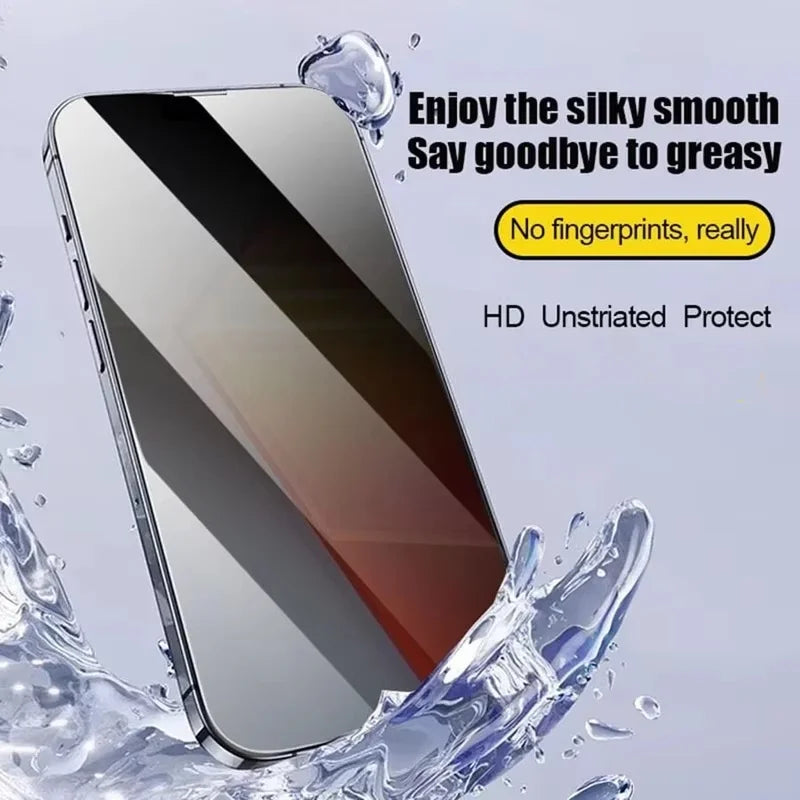 Oleophobic Coating Privacy Screen Protector For iPhone 17 Pro Max 16 15 13 11 14 12 Air 16E Mini SE 7 XR Dust Free Installation