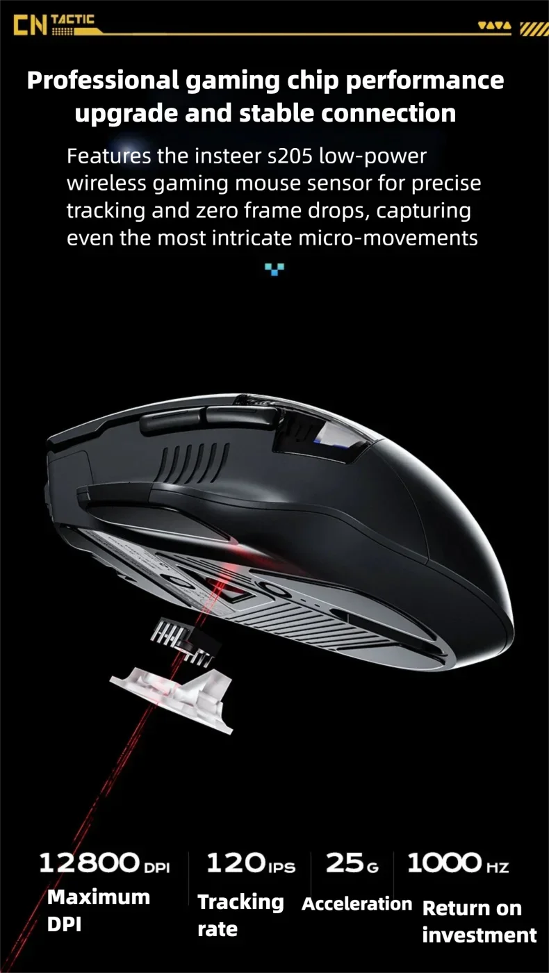 Inphic A9 Explorer V2 Wireless Gaming Mouse 500mA Battery Level Display Ergonomics Bluetooth Office Mouse For PC Laptop