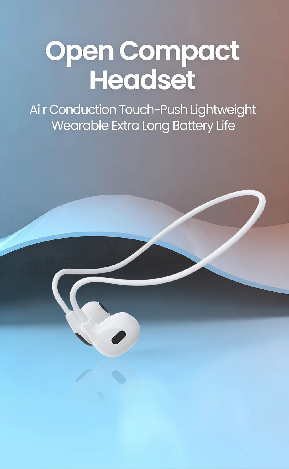 Olaf Sport Bluetooth 5.3 Headphone Wireless Open Air Conduction Earphones Hifi Stereo Sound Sport Gaming Headset  For Phone