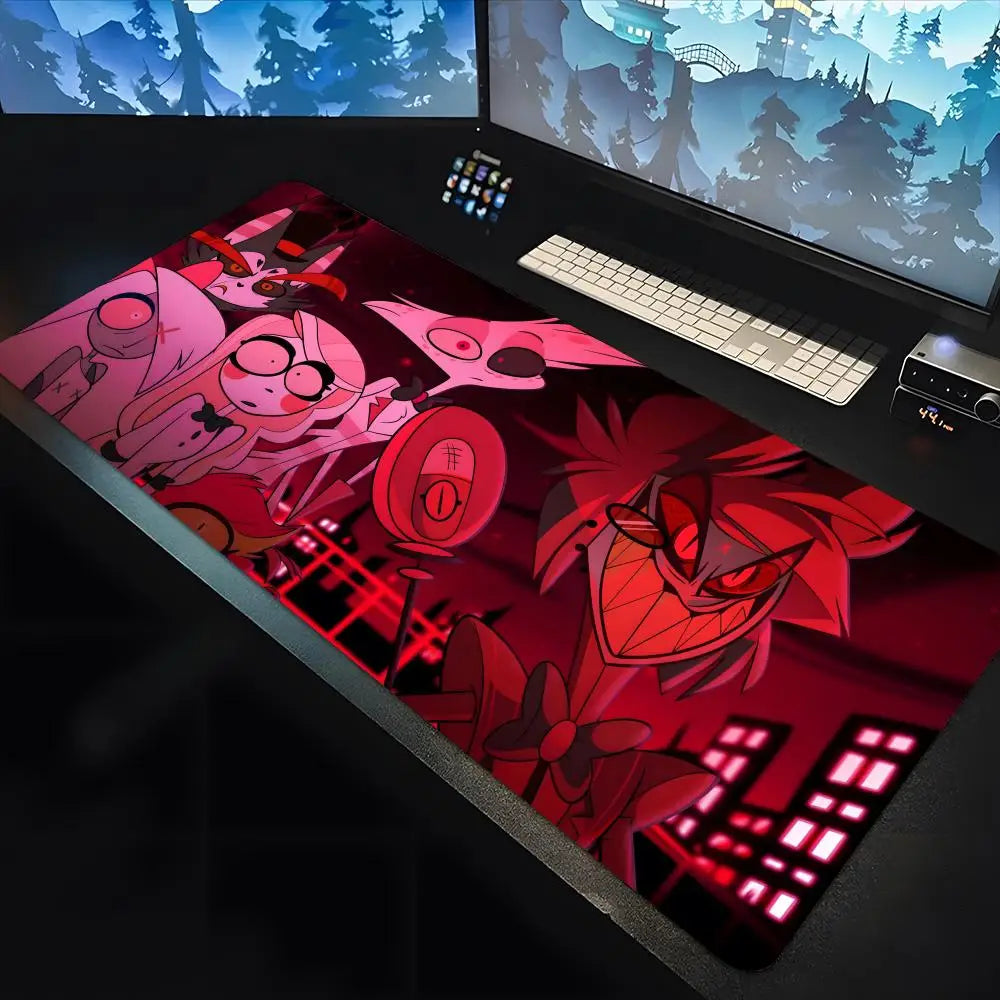 Hazbin Hotels Alastor Mouse Pad large keyboard mouse desk pad non-slip water proof rubber gaming mouse pad laptop carpet 600x300