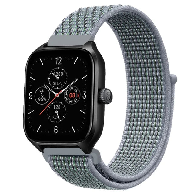 20mm 22mm Nylon Loop Strap for Amazfit GTR 42 47mm/GTR2/2e/3/3 Pro/4/GTS/GTS2/mini/3/4 Bracelet for Amazfit Bip-U-S/Stratos 2 2S