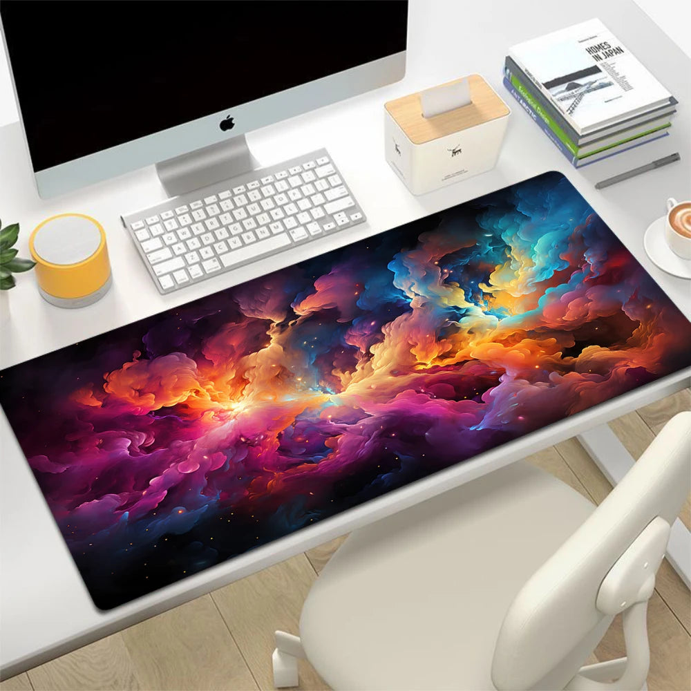 Space Earth Starry Sky Mouse Pad Gamer Pc Gaming Accessories Rubber Mat XXL Space Deskmat Keyboard Cabinet Mause Laptops Mats