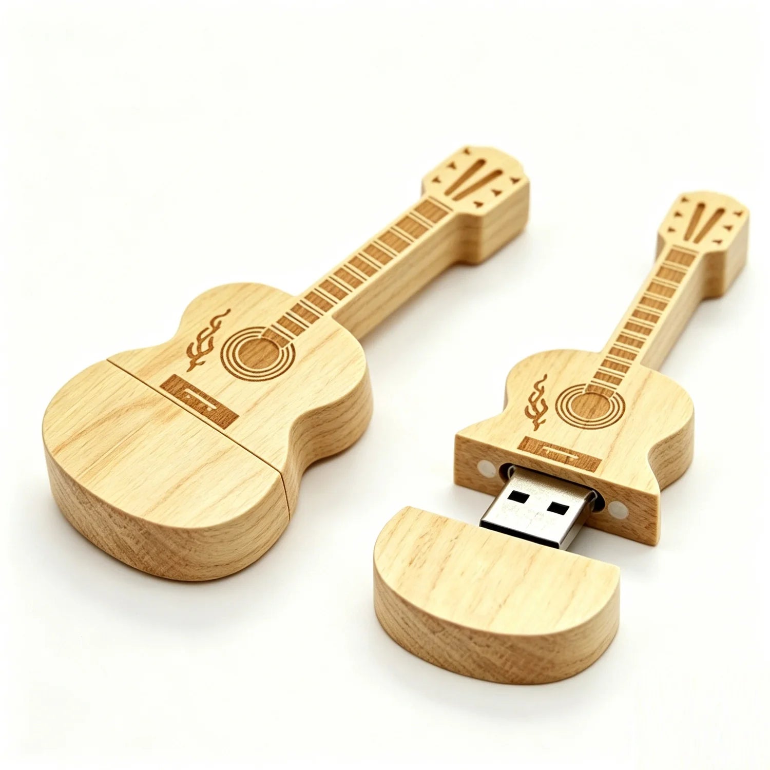 Natural Bamboo Guitar USB Flash Drive 4GB 8GB 16GB 32GB 64GB Creative Music Pen Drive Pendrive for Laptop PC Unique Gift