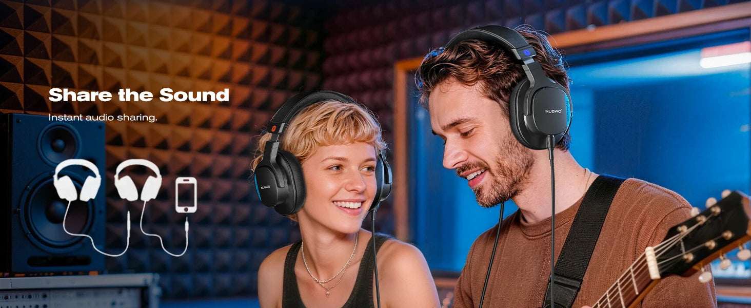 NEW NUBWO HD01 Studio Wired Headphones Hi-Res Over Ear Headphones 180° Flip Earpads 45mm Drivers Professional Monitor Headsets