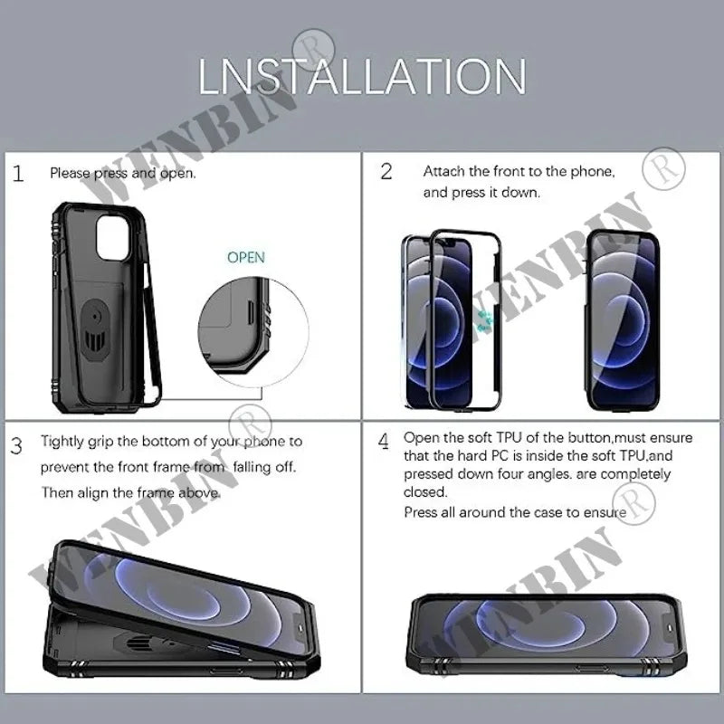 Case For Samsung S26 S25 S24 S23 Ultra Plus S25 FE A56 A36 Heavy Duty with Camera 360 Degree Rotate Kickstand Shockproof Cover
