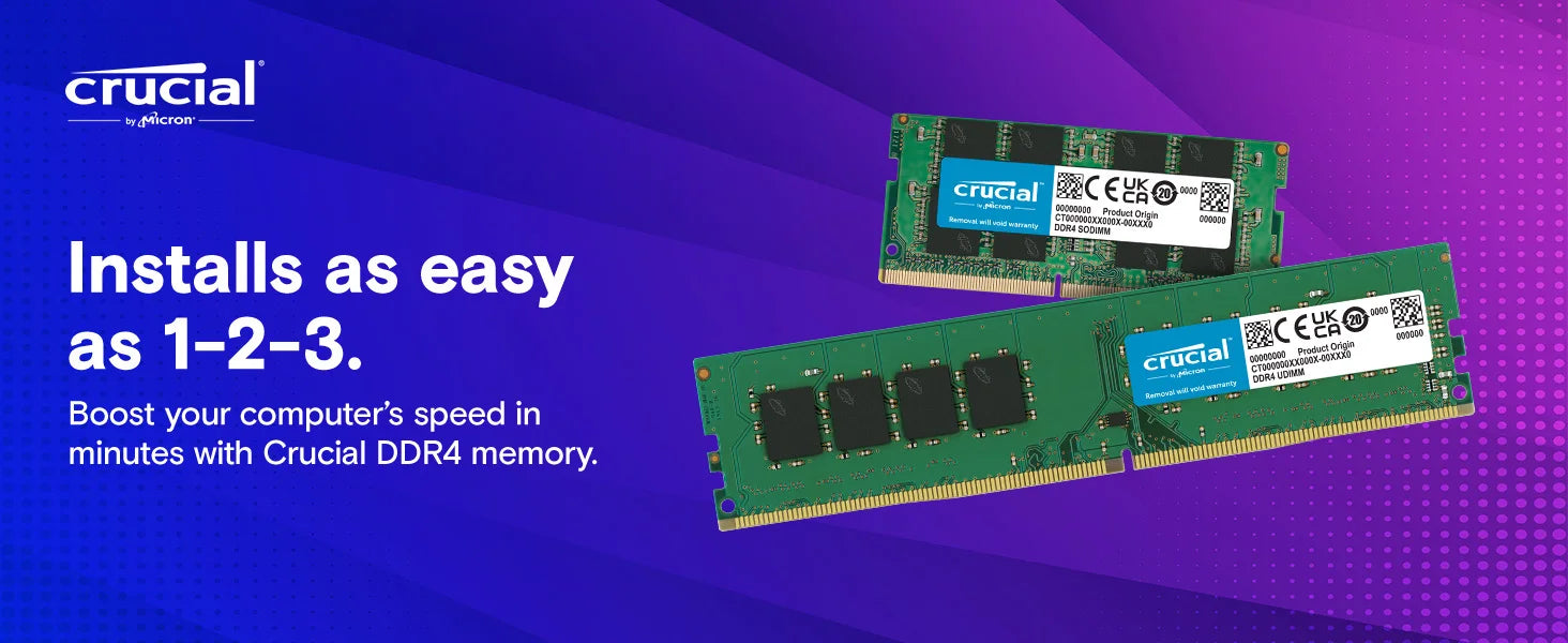 Crucial DDR4 RAM Laptop Memory PC4- For Intel & AMD