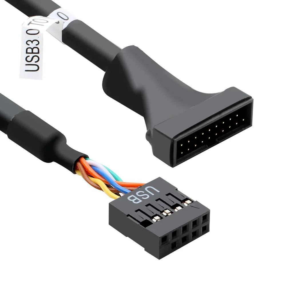 Internal USB 3.0 19-Pin To USB 2.0 9-Pin Female-Male Connector Motherboard Adapter Converter Cable for Desktop Data Transmission
