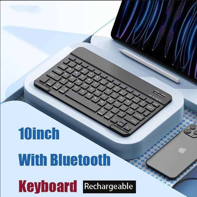 with Bluetooth Keyboard Mouse for Tablet PC 78Key 10inch Rechargeable Wireless Keyboard 1200dpi Mice Set Combo for Laptop