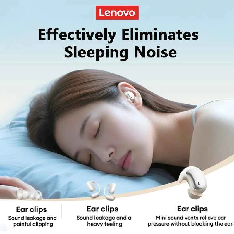 Lenovo LE203 Wireless Bluetooth 6.0 Sleep Headphones Small Lightweight Comfortable In-Ear Earphone Long Battery Life With Mic