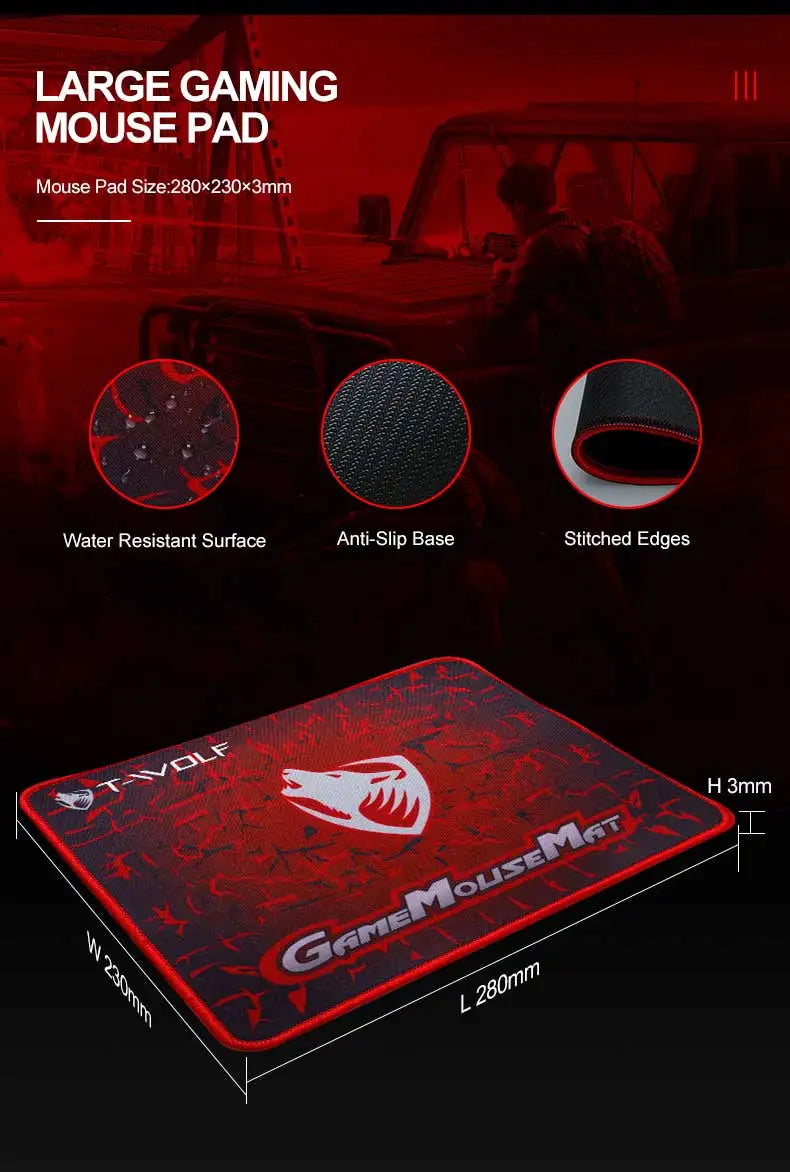 Electronic Sports Set  3 In 1 Wired Backlit Keyboard Gaming Mechanic Kit Waterproof Luminous 104 Key Keyboard Mouse Set 2025 NEW