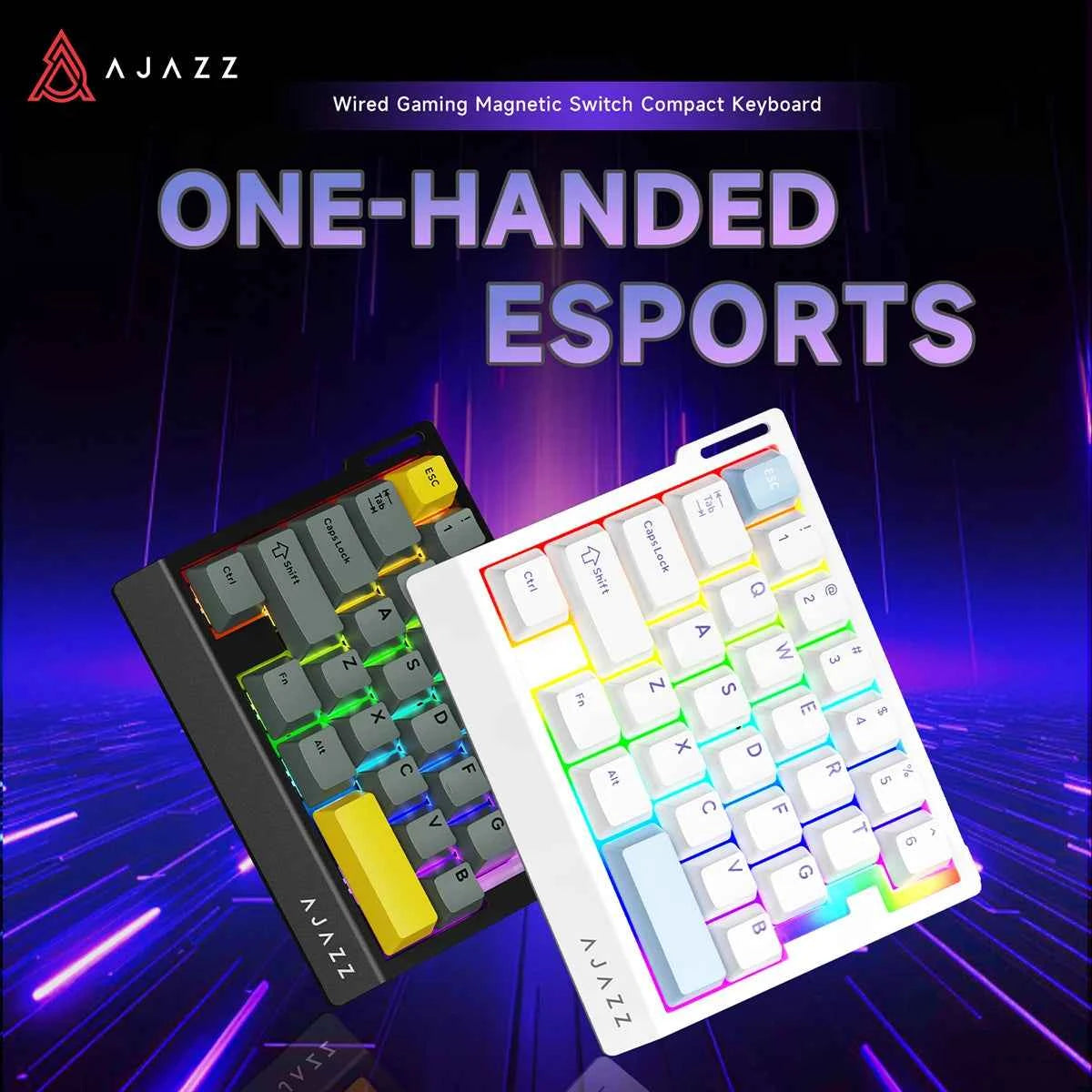 AJAZZ AK029 Wired Gaming Magnetic Switch Magnetic Rice Switch HIFI Edition, RGB Backlight, DIY Support