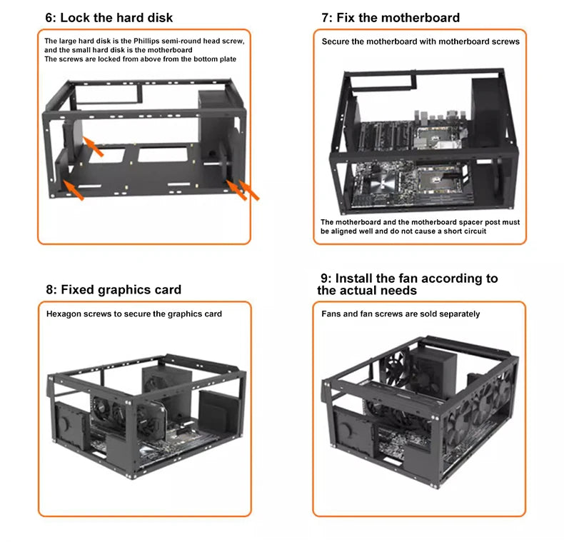 DIY Computer Motherboard Case Rack Aluminum Frame Chassis Cooling Rack Stand Open Chassis Support Bracket Good Heat Dissipation