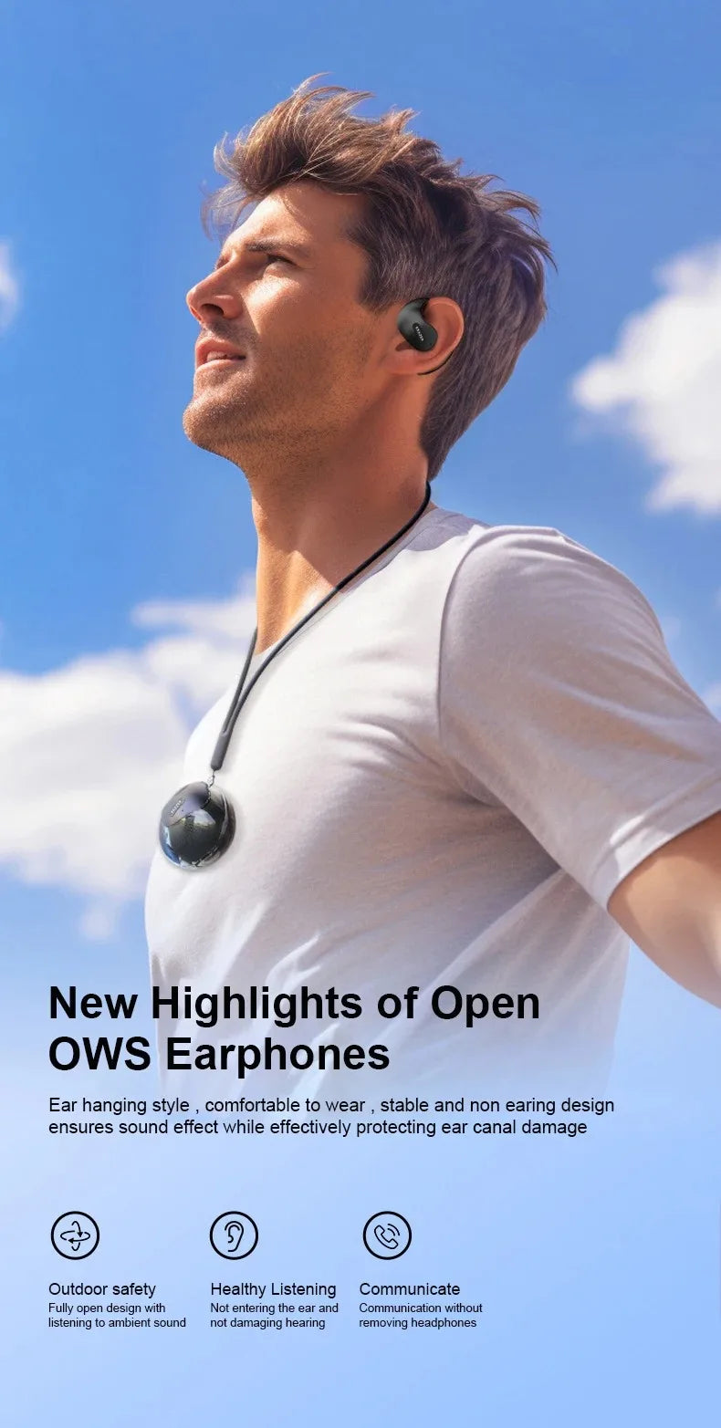 Lenovo OWS Bluetooth Headset X15Pro Open Wireless Ear Hook Headphones Outdoor Sport Gaming Earphone Noise Reduction with Mic