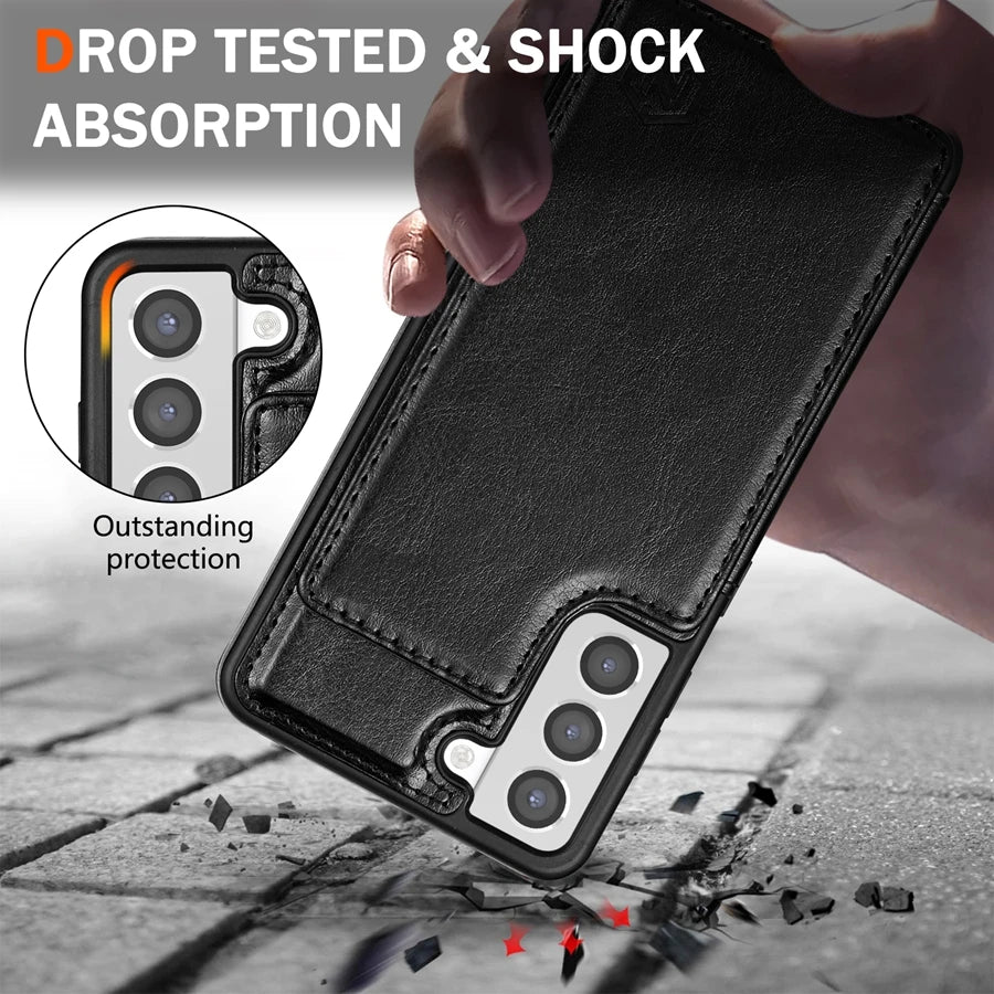 Wallet RFID Blocking Layer Protect Anti-Theft Magnetic Leather Case For Samsung Galaxy S26 Ultra S26 Plus S26 Cover