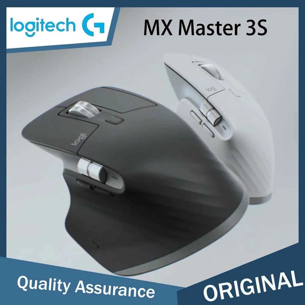Logitech MX Master 3s Wireless Bluetooth Mouse Ergonomic Office Silent Mouse High-end Pearl White with Wireless Receiver