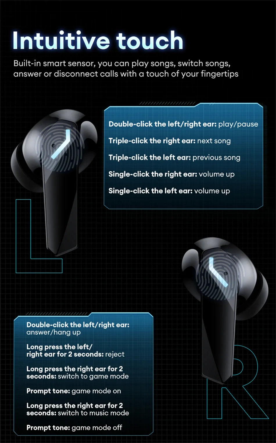 New Lenovo XT53 Bluetooth V5.4 Earphones Ultra Low Latency With Long Standby Headphones HD Call Dolby Stereo Sound Music Earbuds