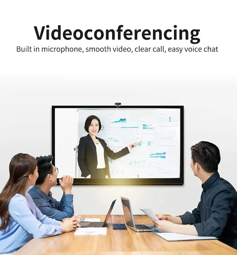LAMJAD 1080P HD USB Webcam with Microphone & Tripod