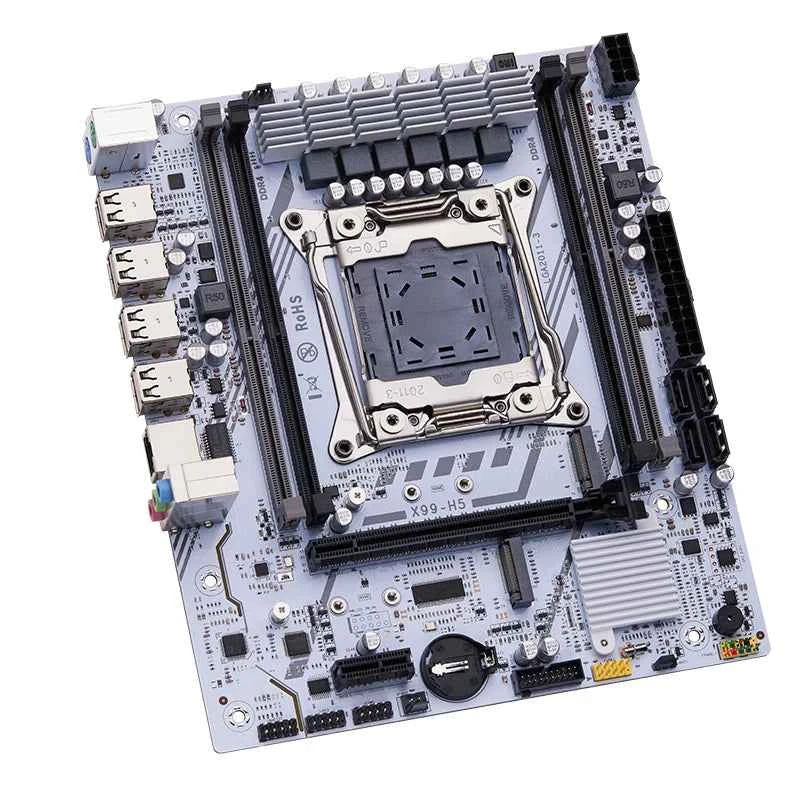 QIYIDA X99 Motherboard Set Kit Xeon LGA2011-3 E5 2650 V4 2pcs*8gb=16GB DDR4 RAM USB PCI 3.0 NVME M.2 SATA M-ATX