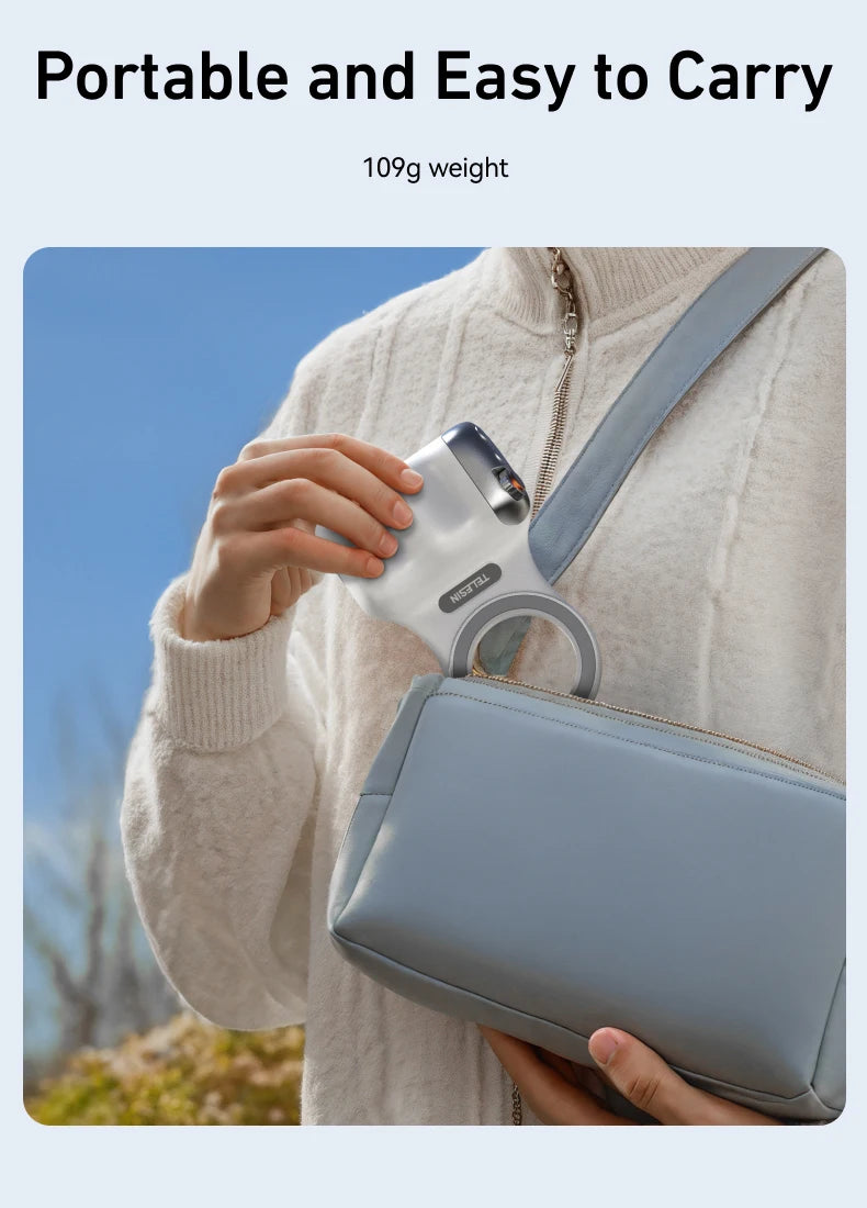 TELESIN Magnetic Phone Camera Shutter Grip and Fill Light Set Shooting Aid Remote Control Handle for Iphone HUAWEI SAMSUNG Phone