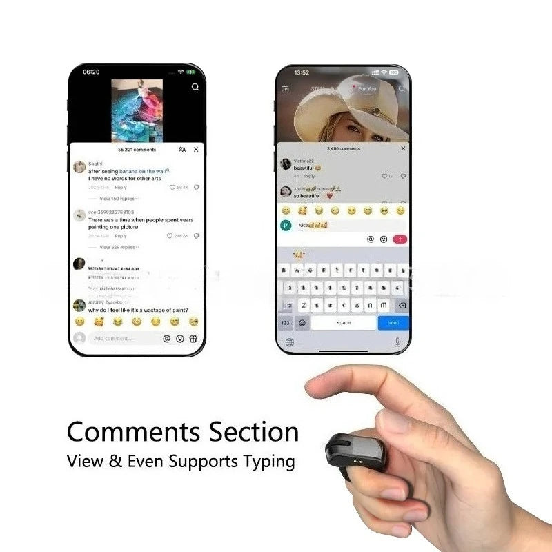 Ring Mouse Rechargeable Mini Light Weight Bluetooth 2.4g Dual-Mode Wide Compatible Remote Control Selfie Scan Short Video Speech