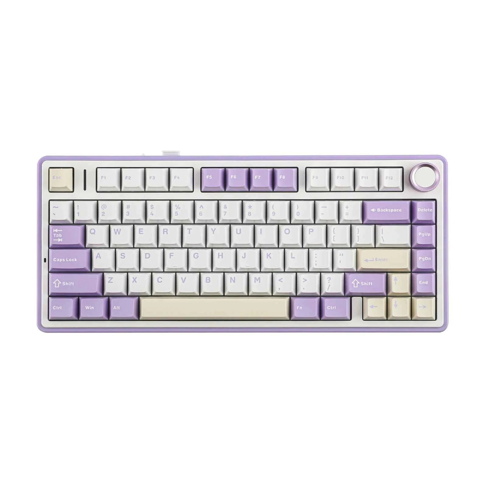 EPOMAKER x AULA F75 75% ANSI Hot-Swap Gasket Wired/Bluetooth 5.0/2.4G Wireless Mechanical Keyboard PBT Keycaps for Mac/Win