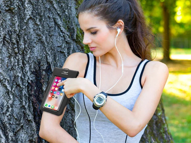 HAISSKY Armband Mobile Phone Waterproof Pouch For iPhone 17 16 15 14 13 12 Pro Max 15 Plus Swimming Surfing Diving Arm Phone Bag