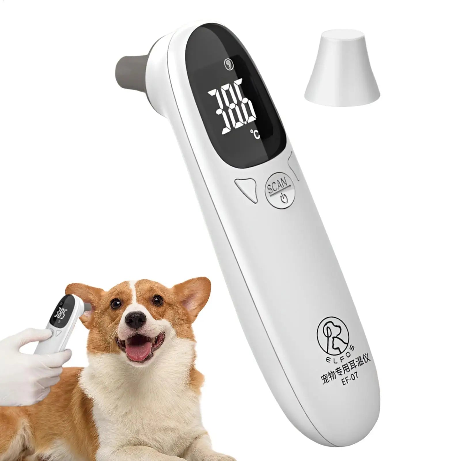 Infrared Pet Cat Dog Ear Thermometer Medical Animal Measuring Electronic Thermometer Non-contact Home Veterinary Equipment Quick