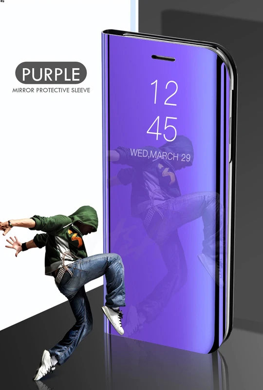 For Samsung Galaxy S26 S25 Ultra Plus FE Edge 5G Smart Mirror Protector Case Flip Holder Shockproof Cover Sumsung S26 Pro Fundas