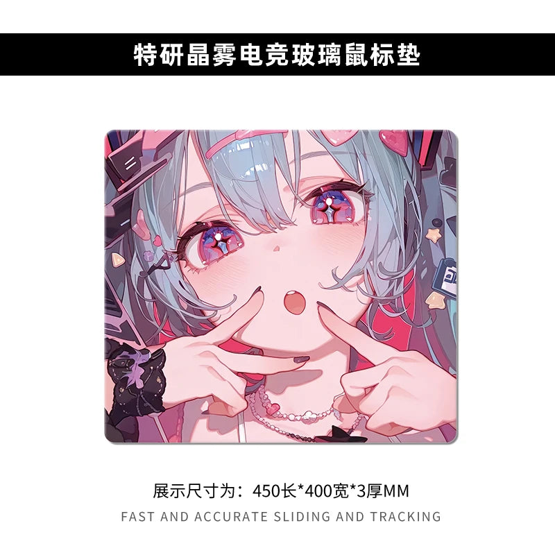 Large Tempered Glass Mouse Pad Extra Large FPS Esports Desk Pad Upgraded Smooth Custom Anti Slip Special Crystal Mist Surface