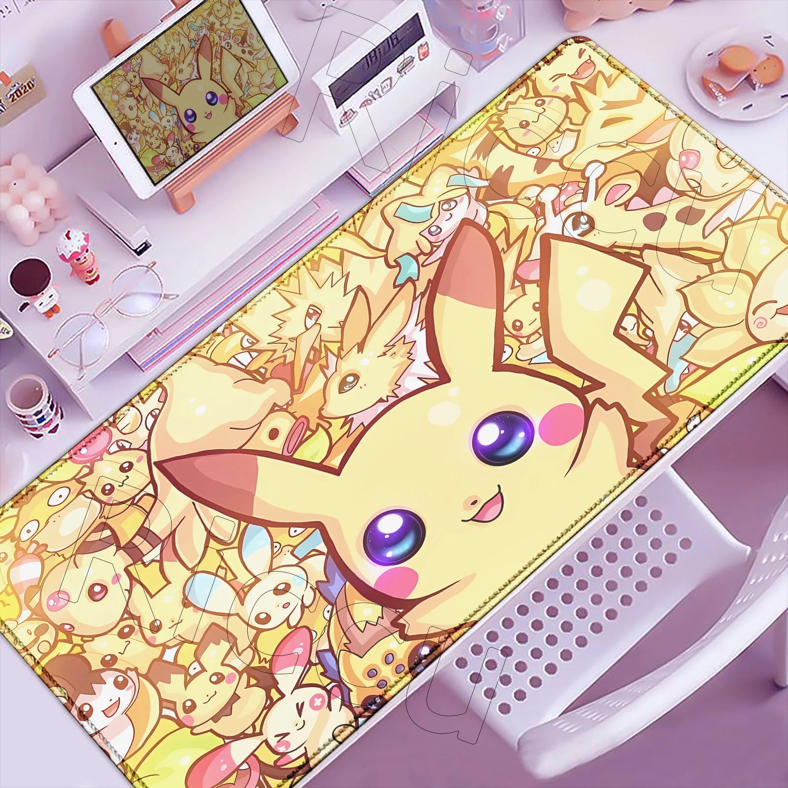 P-Pokemons Sylveon Eevee Mousepad Mouse Pad Large Gamer XXL Pc Keyboard Desk Mouse Mat Carpet Rubber Tapis Souris Gaming Notbook