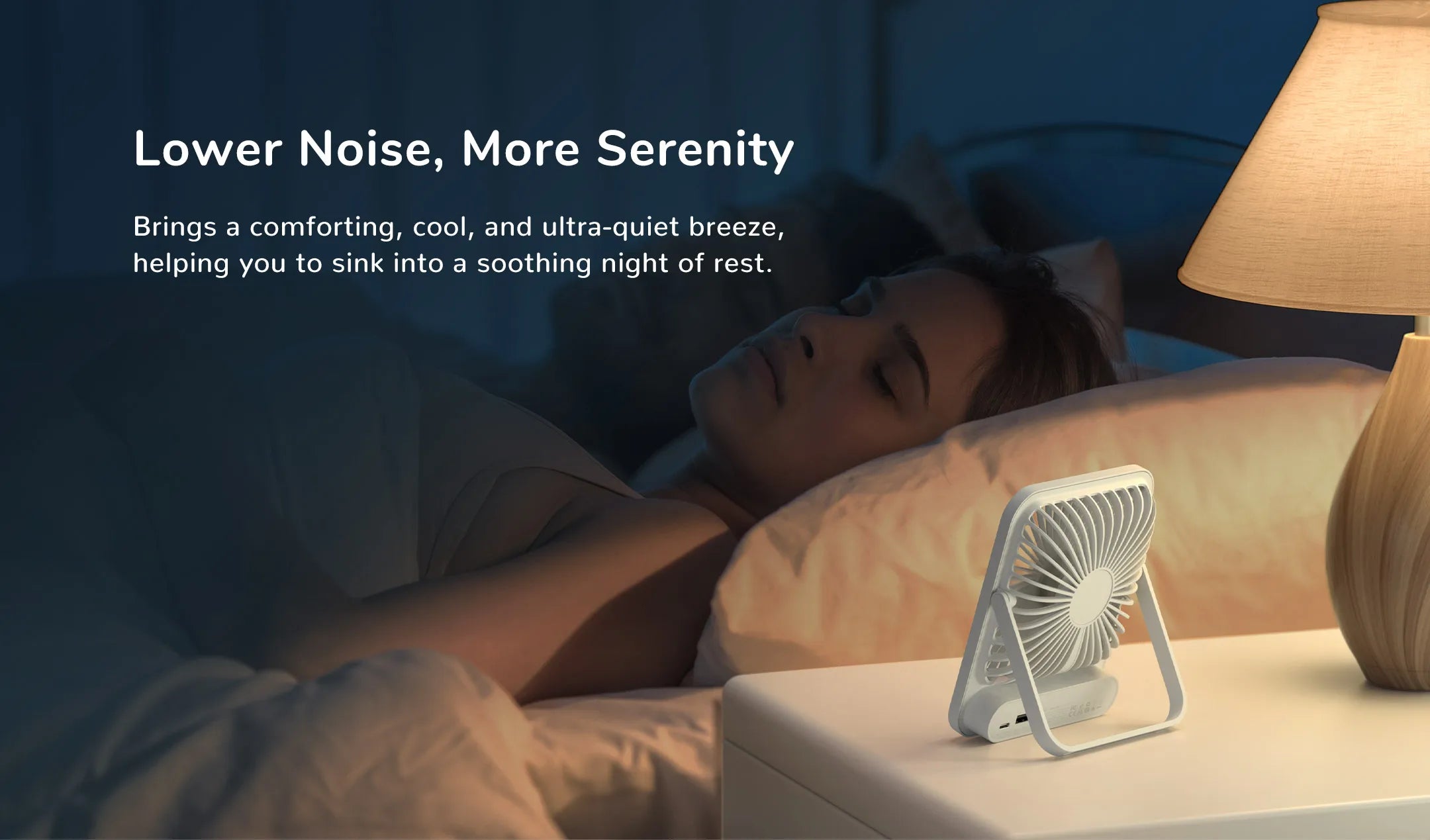 JISULIFE Portable Small Desk Fan Ultra Quiet Table Fan USB Rechargeable  Cooling Fan With 4 Speed Powerful Wind Offices Fan
