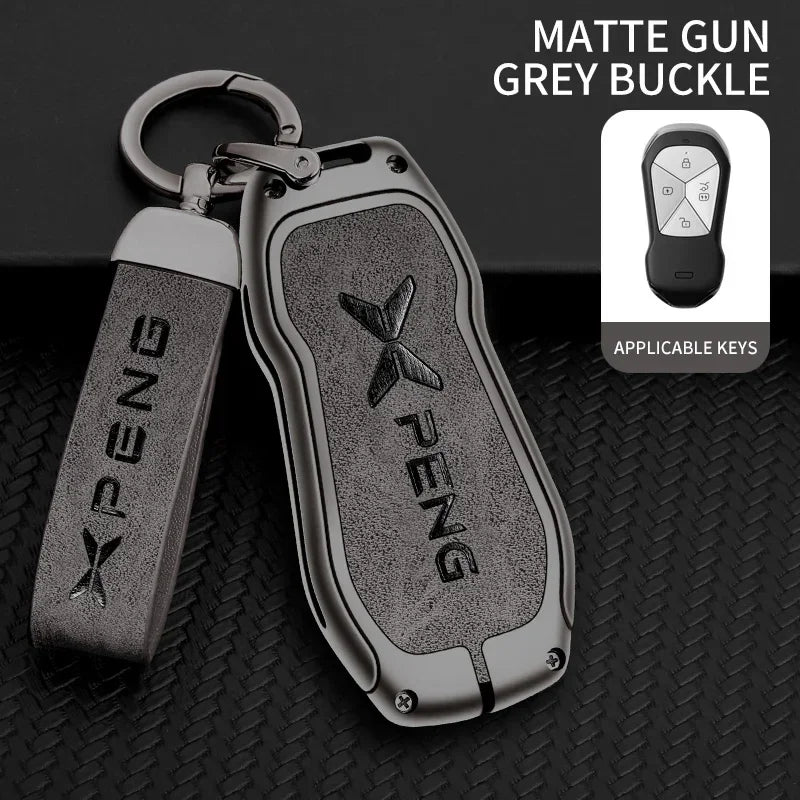 Metal Car Key Fob Cover Case Shell For Xpeng Xiaopeng P5 P7 G9 G3i Holder Interior Keychain Leather Accessories