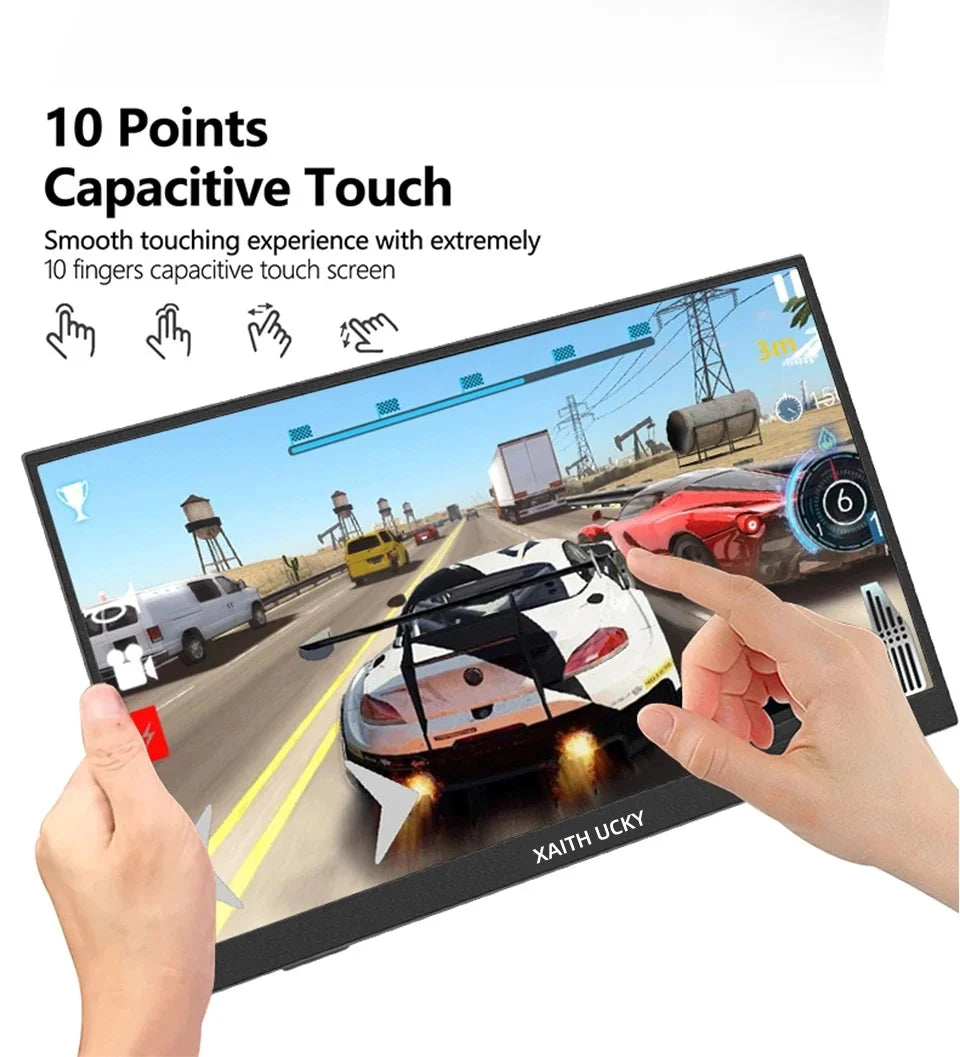 16-Inch Portable Touch Monitor, 1200P HDR 16:10, Non-Touch Optional, External Second Screen for Xbox, PS4/5, Switch, Phone, PC,