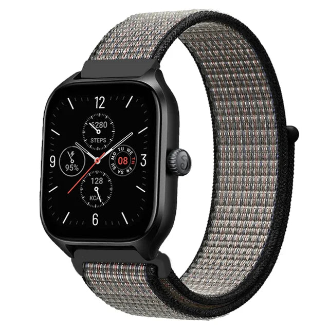 20mm 22mm Nylon Loop Strap for Amazfit GTR 42 47mm/GTR2/2e/3/3 Pro/4/GTS/GTS2/mini/3/4 Bracelet for Amazfit Bip-U-S/Stratos 2 2S
