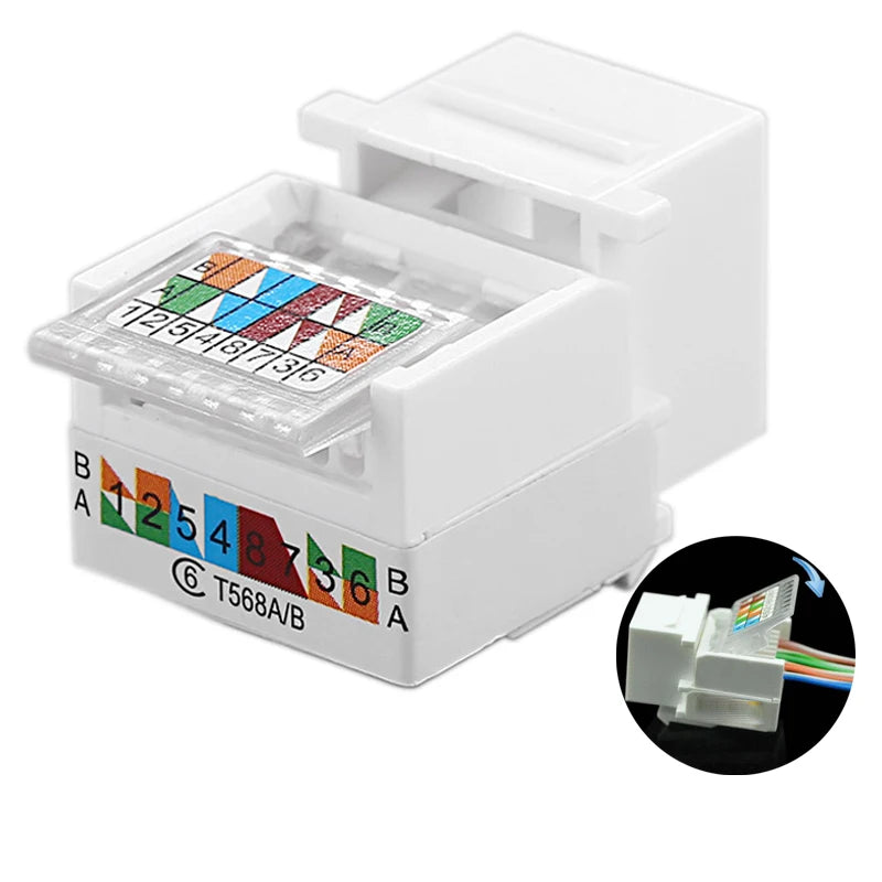 Cat6 Keystone Jack RJ45 Female Connector Blue CAT.6 LAN Ethernet Module Adapter Plug For 10GB Network Extension Socket