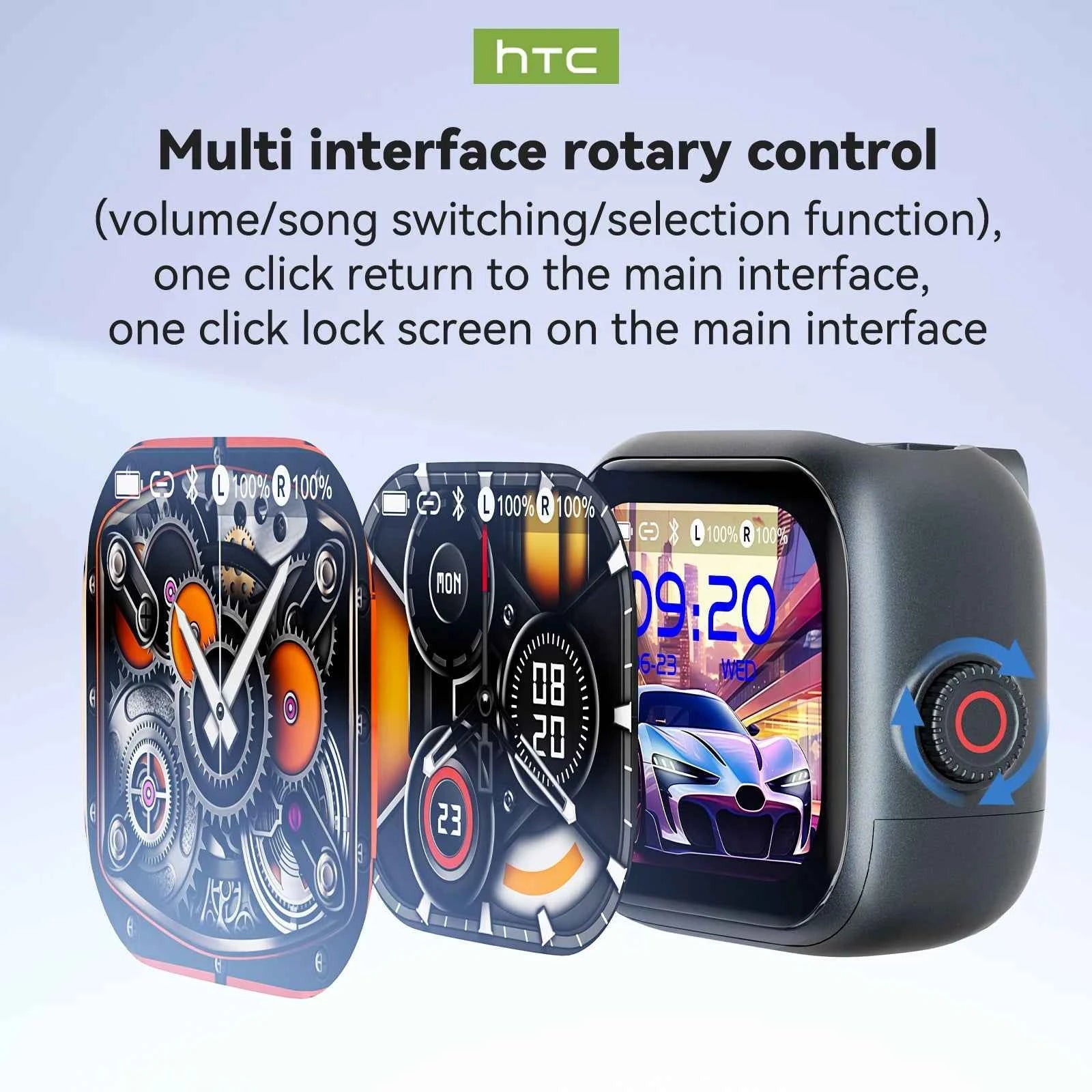 HTC NE40 TWS Wireless Earphones Bluetooth 6.0 ENC Noise Reduction Touch Control Earphones Touch Control Sports Headphones