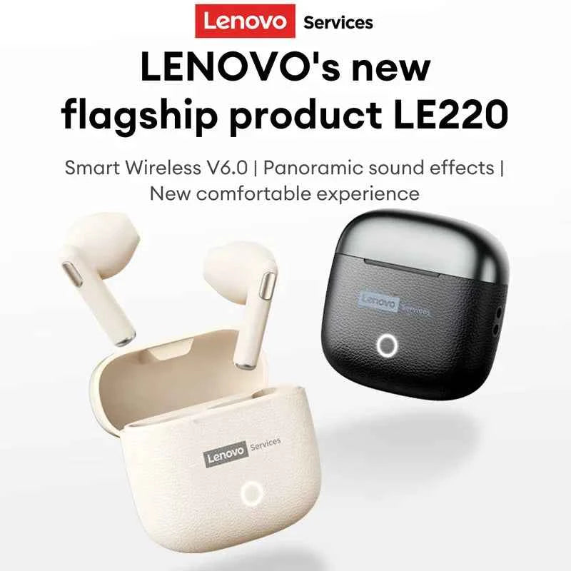 Lenovo Original Wireless Earphones Bluetooth 6.0 Long Battery Life Music Gaming Headphones HiFi Stereo Sound HD Call IP54 Earbud