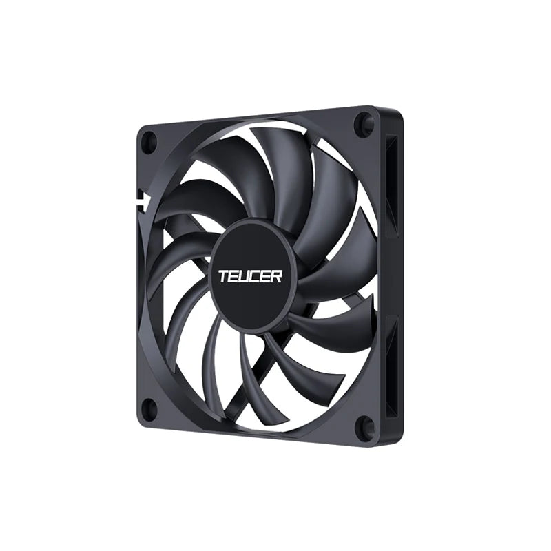 TEUCER UT-8010 Slim 80MM PC Case Fan 800-3000RPM Intelligent Temperature Control 8CM Thickness 10mm Black Cooling Fan